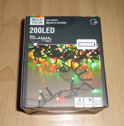 LED Innen Aussen Lichterkette,Batteriebetrieb,200 LED,Bunt,Timer,Deko,4m,NEU!