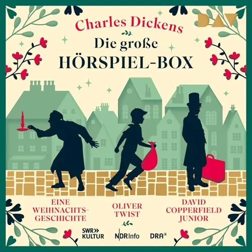 Die große Hörspiel-Box – Eine Weihnachtsgeschichte, Oliver Twist, David Copperfield Junior: Hörspiele mit Thorsten Hierse, Helmut Mooshammer, Leonard Steckel u.v.a. (4 CDs)