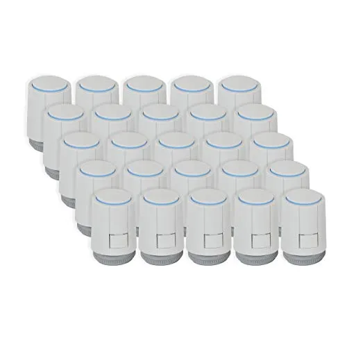 Möhlenhoff Stellantrieb Alpha 5 NC 230 V mit VA 80 Adapter, 25 Stück - Rohrklappen & Stellantriebe, 25 Stück für einfache Installation in Fußbodenheizungen, stromlos geschlossen (NC) für effiziente Heizungssteuerung.