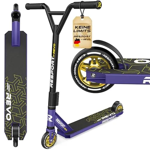 RE:SPORT® Stunt Scooter REVO Phantom – Profi Stuntroller für Kids & Teens - Robuster Stunt Scooter mit 100 mm PU-Rollen, ABEC 9 Kugellagern und ergonomischen Griffen. Ideal für Tricks und Stunts im Skatepark und auf der Straße. Leicht und wendig für maximale Kontrolle.