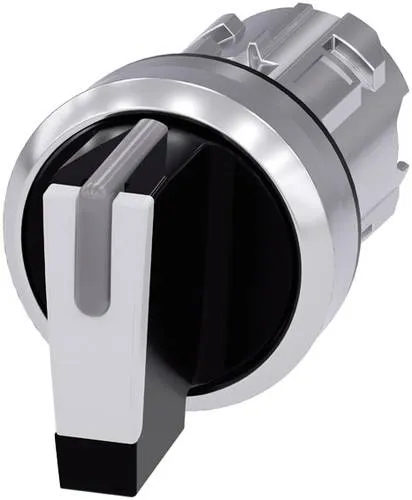 Siemens 3SU10522BL600AA0 3SU1052-2BL60-0AA0 Knebelschalter Frontring Metall, Hochglanz Schwarz, Weiß 2 x 45° 1St.