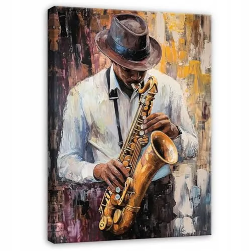 WallArena - Leinwand Bilder - Mann - 40x60 cm Leinwandbilder - Bild auf leinwand - Wandbild XXL groß Wandbilder für Wohnzimmer Schlafzimmer Wohnzimmerbilder Modern kunstdruck - Abstrakt Musik