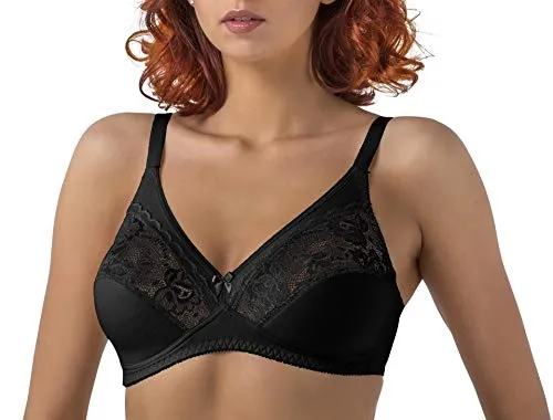 Verally BH ohne Bügel, Entlastungs BH | bequem | gepolsterte Cups | zarte Spitze | beige, schwarz, weiß | Gr. 75-90 A-E