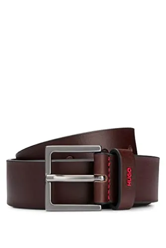 HUGO Herren Giove-l_sz35 Gürtel, Dunkelbraun, 85 EU - Eleganter Gürtel für Herren, ideal zum Up- oder Downdressen. Hohe Qualität und zeitloses Design für vielseitige Looks.