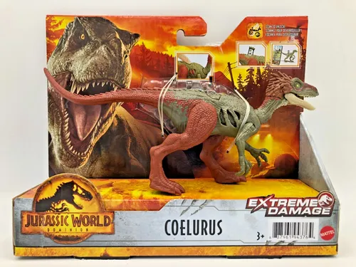 Mattel Jurassic World Dominion Coelurus GWN16 Extreme-Damage Dinosaurier Figur