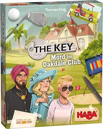 HABA 305610 - The Key – Mord im Oakdale Club, detektivisches Krimi-Spiel für 1–4 Spieler ab 8 Jahren, Familienspiel mit umfangreichem Spielmaterial und Lösungskontrolle