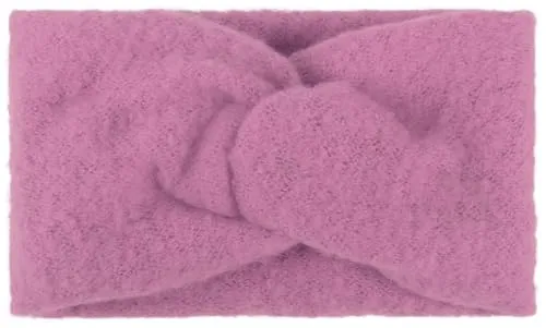 styleBREAKER Damen Feinstrick Stirnband mit Twist Knoten | warmes Winter Haarband mit weicher Oberfläche | elastisches Headband Ohrwärmer 15 cm breit, Farbe:Flieder