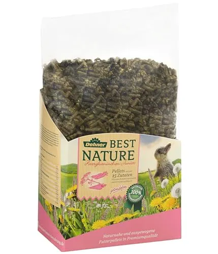 Dehner Best Nature Nagerfutter Junior, Zwergkaninchenfutter Pellets, 3 kg