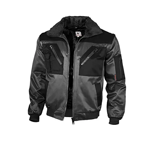 Qualitex Pilotenjacke 4 in 1 - Grau/Schwarz, Größe 3XL - Funktionsjacken mit abtrennbarem Kragen und Ärmeln, vielseitig und ideal für wechselnde Wetterbedingungen.