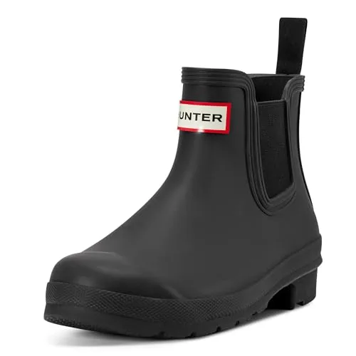 Hunter Damen original Chelsea Bootsschuh, Schwarz, 42 EU - Wanderschuhe, handgefertigt aus hochwertigem Naturkautschuk, 100% wasserdicht und mit eleganten mattem Finish für stilbewusste Trägerinnen.