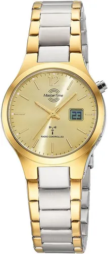 MASTER TIME Funkuhr MTLA-10915-61M - Damenuhr mit analog-digitaler Anzeige, Quarzwerk und elegantem Edelstahlarmband, ideal für stilbewusste Frauen.