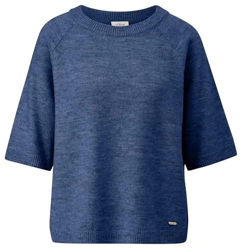 s.Oliver Damen Pullover Kurzarm 2167999 Blue 34 - Stylischer Kurzarmpullover für Damen, perfekt für den Sommer und vielseitig kombinierbar.