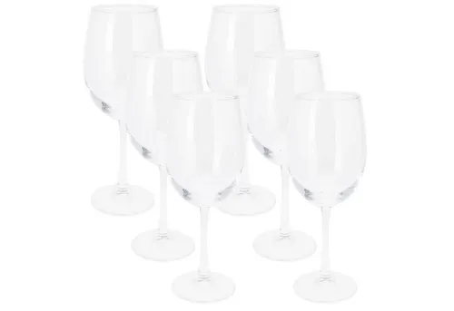 Koopman Weinglas Rotweingläser Trinkglas 465 ml Transparent 6 er Set, 6-tlg., Glas, 6tlg, Rotweinglas, Glas, Weißweinglas, 22cm