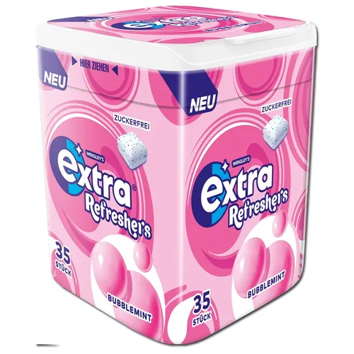 Produktbild  Wrigleys Extra Refreshers Bubblemint, Kaugummi, 1 Dose mit 35 Stück 41,92€/1kg