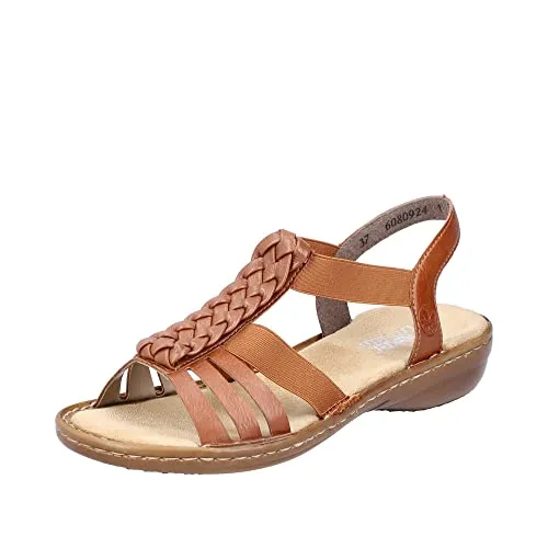 Rieker Damen Sandalen 60809 - Wanderschuhe mit komfortablem Blockabsatz, ideal für lange Spaziergänge und warme Tage.