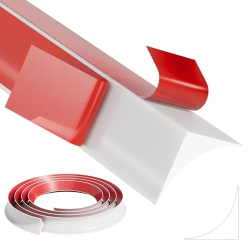 Silikon Zierleisten Selbstklebend,5M Weiß Deckenleisten Eckleiste,15x20mm | Flexible Abschlussleiste Küchenarbeitsplatte,Wandleisten Selbstklebend für Wand,Fliesen,Schrankkanten Wasserdicht Ataubdicht