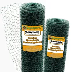 Aquagart 200m Sechseckgeflecht Hühnerzaun Kaninchendraht - Zubehör für Zaunbau & Sichtschutz – Hochwertiger, verzinkter Geflügelzaun für optimale Tierhaltung und Pflanzenschutz, einfach zuschneidbar und formstabil.