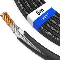 hb-digital Solarkabel 6 mm² H1Z2Z2-K TÜV zertifiziertes PV Kabel für Solar Anlagen 5m schwarz