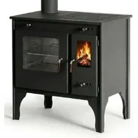 Holzherd R ECO INOX mit Edelstahlbackofen - Vielseitiger Küchenherd für effizientes Kochen und Heizen. Mit großzügigem Backfach und Gusseisen-Kochplatte für kreative Kochmöglichkeiten. Ideal für den täglichen Gebrauch und leicht zu reinigen.