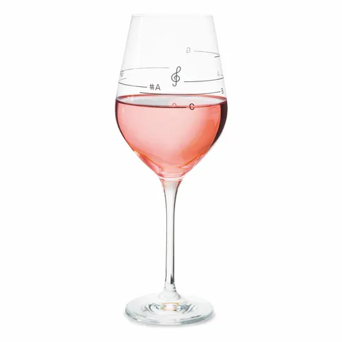 Donkey Products Glass Of Music Weinglas mit Tonleiter Aufdruck Wein Glas 540 ml