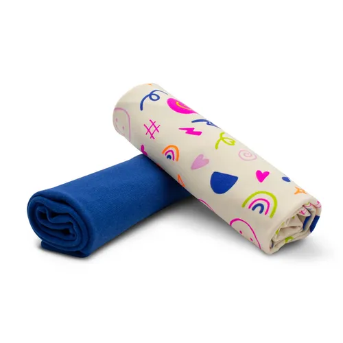 Stoffpaket 0,5m Jersey+ 0,5m Bündchenstoff Nähen Kinderkleidung Set 43 Doodle