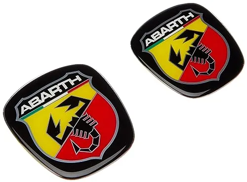 Abarth 3D Official Shield Logo Sticker für FIAT Punto Evo, Vorne und Hinten, 60 x 65 mm, 71 x 65 mm
