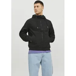 Jack & Jones JJEBASIC Softshelljacke mit Kapuze, Black - Modische Funktionsjacke aus 100% Polyester, pflegeleicht und schnell trocknend, ideal für aktive Freizeitgestaltung.