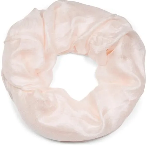 styleBREAKER Damen Loop Schal weich fließend | Seidig glänzendes Halstuch Einfarbig für Sommer & Frühling | Schlauchschal Leicht & Elegant, Farbe:Creme-Beige