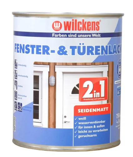 Wilckens Fenster- & Türenlack 2in1 seidenmatt, 750 ml, Weiß