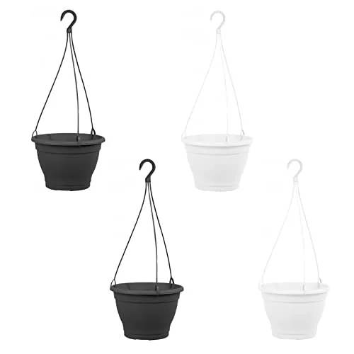 HAC24 Blumenampel Hängeampel 25cm - Stilvolle Pflanzenampel für Ihr Zuhause - Garten-Zubehör: Dekorative und frostsichere Hängeampel aus pflegeleichtem Kunststoff, ideal für die stilvolle Begrünung und einfach zu reinigen.