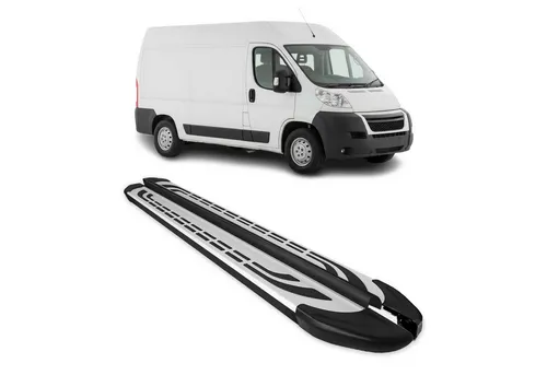 OMAC Kfz-Schmutzfänger Seitenbretter für Fiat Ducato 2006-2025 L2 Alu Schwarz, 2-tlg., Rutschfest, Haltbar, Aerodynamik