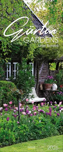 Gärten 2026: Schmaler Wandkalender - Freizeit, Haus & Garten. Hochwertiger Foto-Kunstkalender mit beeindruckenden Garten-Stilleben, perfekt für eine stilvolle Wandgestaltung.