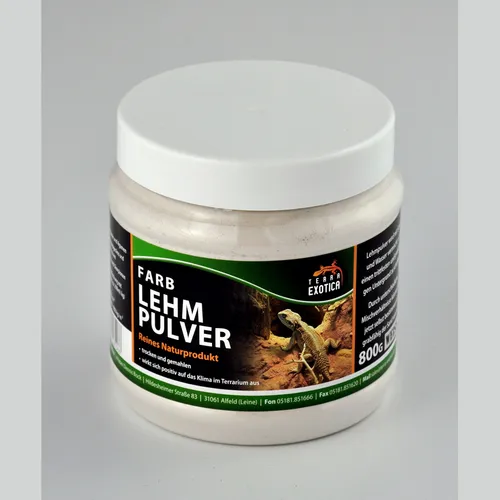 Terra Exotica Lehmpulver weiß , 800 g in Dose ,weißer Naturlehm für Sandmischung