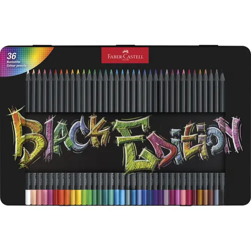 FABER-CASTELL Black Edition Buntstifte farbsortiert, 36 St. in schwarz von Faber-Castell