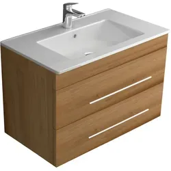 Alpenberger Waschtisch mit Unterschrank - Elegantes Badmöbel Set mit antibakteriellem Keramik Waschbecken und SoftClose Schubladen für komfortable Nutzung – ideal für stilvolle Badezimmer.