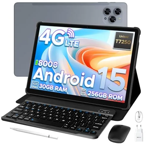 DOOGEE Tab G6 - 11 Zoll Android 15 Tablet mit Tastatur - Tablets mit 30GB RAM, 256GB ROM und 4G LTE, ideal für Multitasking und mobiles Arbeiten, inklusive umfangreichem Zubehör-Set.