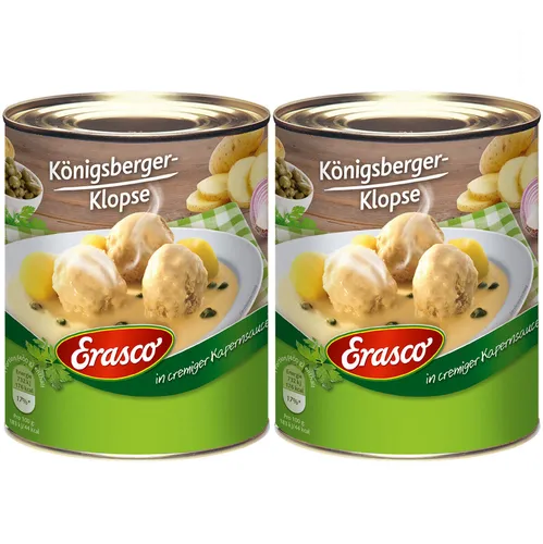 Erasco Königsberger Klopse in Kapernsauce pikant cremig 800g 2er Pack