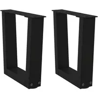 vidaXL Couchtischbeine V-Form 2 Stück Schwarz 40x(30-31,3) cm - Tischbeine aus pulverbeschichtetem Stahl, modern und langlebig, ideal für individuelle Couchtischgestaltungen. Mit vorgebohrten Löchern für einfache Montage.