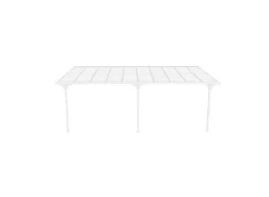 Westmann Terrassenüberdachung Bruce 617 - Weiß, stilvoll und robust - Außenanbau, die Westmann Terrassenüberdachung Bruce 617 in Weiß bietet 300x617x225 cm und verwandelt deine Terrasse in einen geschützten Lieblingsort.