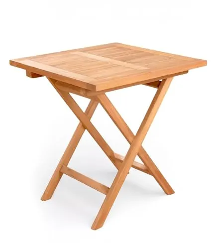 Outdoor Klapptisch RIVA - Teakholz, klappbar, 70x70 cm - Tische für den Garten: Witterungsbeständiger Klapptisch aus massivem Teakholz, ideal für flexible Nutzung im Freien und platzsparend bei Lagerung.