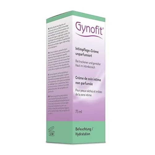 Gynofit Intimpflege‑Crème 75 ml – sanfte, unparfümierte Pflege mit Milchsäure, Moringa‑, Shea‑ & Jojobaöl – dermatologisch getestet, vegan – gegen Trockenheit & Irritationen im Intimbereich