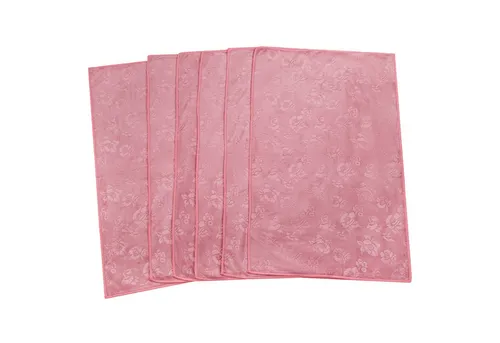 AQUA CLEAN Geschirrtuch Kristall 6tlg. Blumen Pink - 6 hochwertige Geschirrtücher mit Prägemotiv, fusselfrei und extrem saugstark - ideal zum Abtrocknen und Polieren von Geschirr und Besteck.