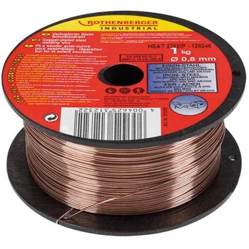 Draht Stahldraht Rothenberger Verkupferter Stahlschweißdraht Ø 0,8 mm 1 kg