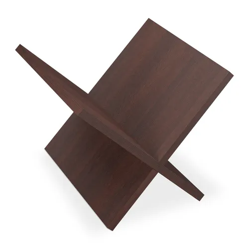 Moderner Zeitungsständer aus Holz - Zeitungsständer & -halter, freistehend und stilvoll, ideal für jedes Zimmer mit seinem eleganten dunkelbraunen Design.