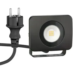 ledscom.de LED Gartenstrahler WEGA für außen, IP44, Stecker, schwarz, 10 W, 935lm, warmweiß