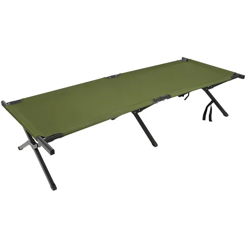 MFH US Aluminium Feldbett Extra Long Oliv - Camping-Möbel, extra lang und leicht mit Aluminiumrahmen, max. Belastung 120kg, ideal für komfortable Nächte im Freien.