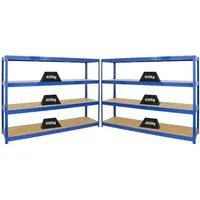 PROREGAL® Schwerlastregal MegaDeal 2 Stück DINO 180x240x60cm - Schwerlastregale für extreme Lasten bis 600kg pro Fachboden, ideal für Lager und Werkstatt, einfach montierbar ohne Werkzeug.