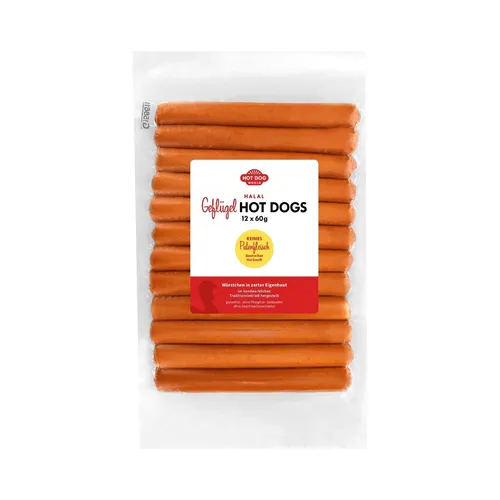 HOT DOG WORLD - Halal-Geflügel Hot Dog Würstchen 12 x 60 g