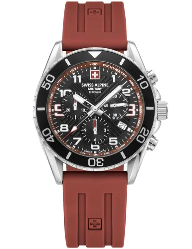 Swiss Alpine Military Herren Uhr Chronograph 7029.9836SAM - Armbanduhren für Herren mit robustem Edelstahlgehäuse, kratzfestem Glas und 10 ATM Wasserbeständigkeit – ideal für Outdoor-Aktivitäten und sportlichen Stil.