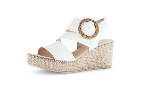 Gabor Sandalen Nappaleder Keilsandalette beige 40,5 EU - Wanderschuhe, stilvolle Keilsandalette aus Nappaleder mit 8 cm Absatzhöhe, ideal für komfortable Sommerausflüge und Freizeitaktivitäten.